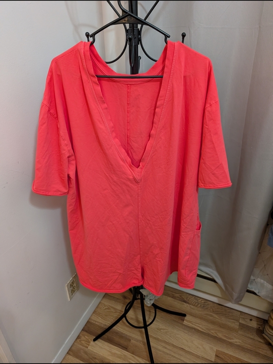 FP Movement by Free People Pants - FP Movement by Free People Coral V-Neck Romper Size XL